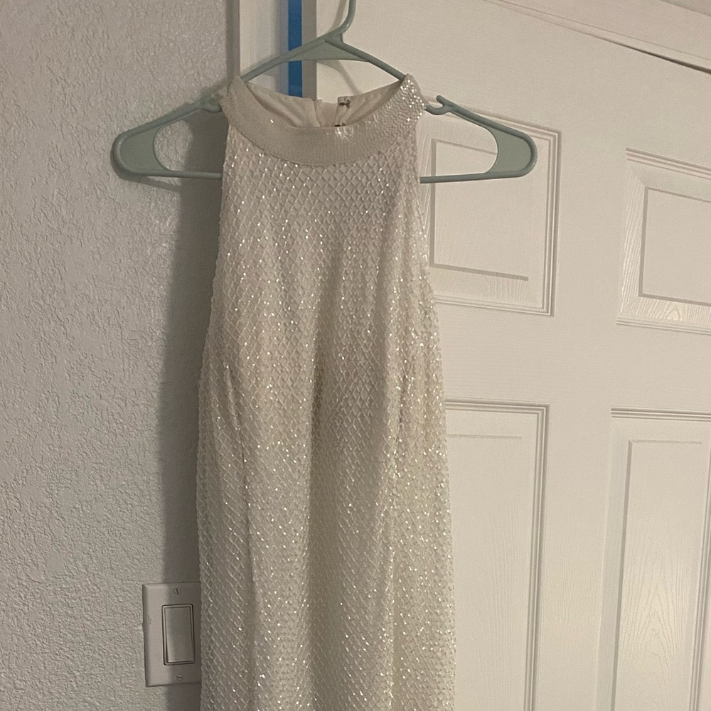 COPY - HAND EMBELLISHED HALTER NECK MIDI SHEATH DRESS